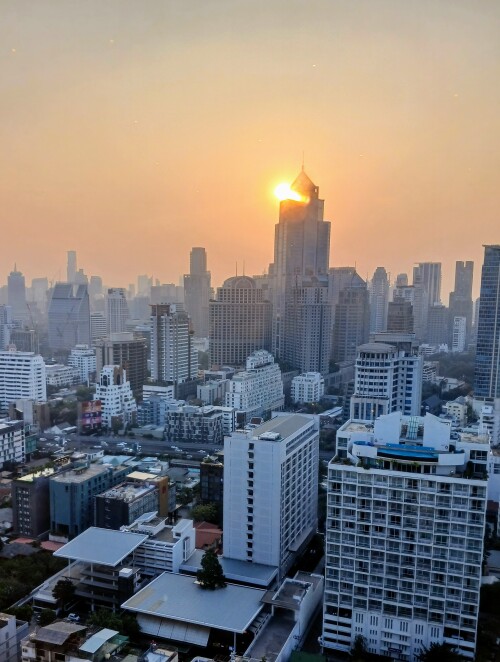 Sunsets are gorgeous moments in Bangkok.